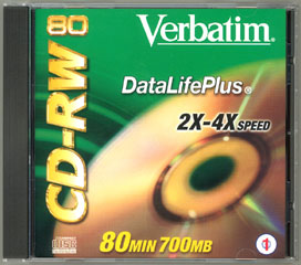 CD-RW Verbatim 700Mb-80min, 2x-4x. Visite nuestra sección Ventas CD-RW para discos en blanco...